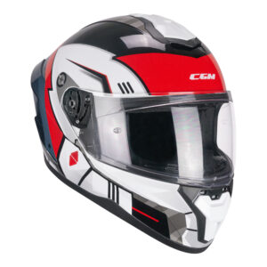 Casco CGM 330 RIOT Blanco Negro Rojo