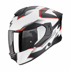 Casco SCORPION EXO 530 AIR CLIP Blanco Mate Negro Rojo