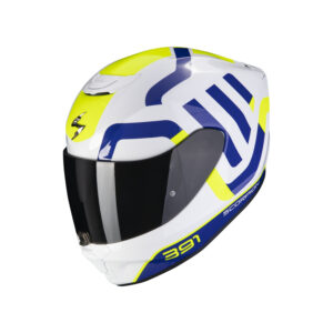 Casco SCORPION EXO-391 AROK Blanco Azul Amarillo